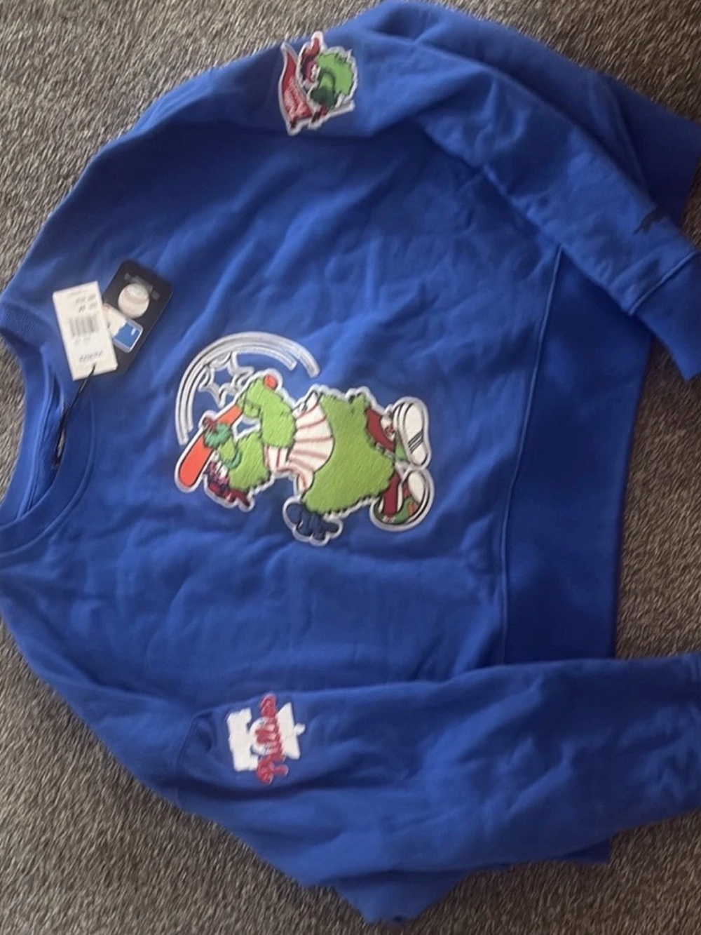 47 Brand Royal Blue Kids Sweatshirt with Green Mascot Patch